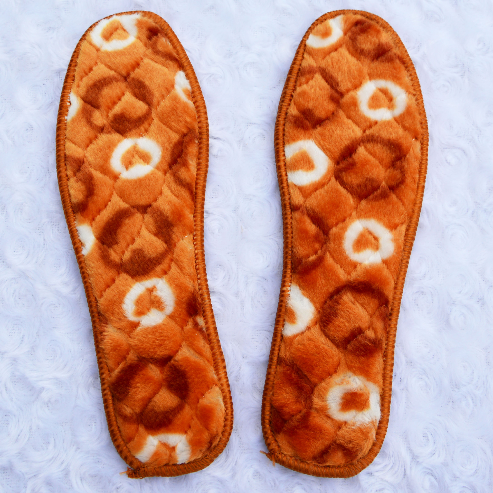 冬季新款毛绒棉鞋垫 除臭吸汗防臭透气吸湿除臭鞋垫男女喜庆圈