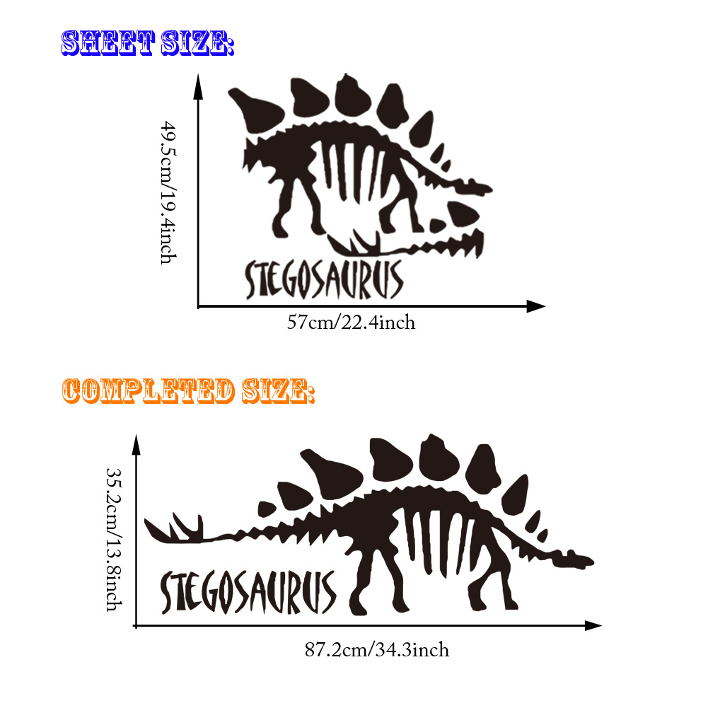 8500d 新款热销精雕侏罗纪恐龙骨架幼儿园儿童房背景墙贴纸批发