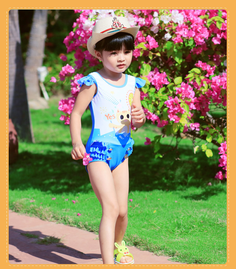 迪士尼女童游泳衣儿童泳衣中大童女孩比基尼