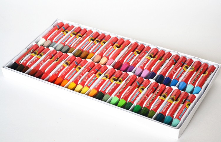 台湾雄狮 48色油画棒 不黏手美术粉蜡笔安全无毒画笔可水洗