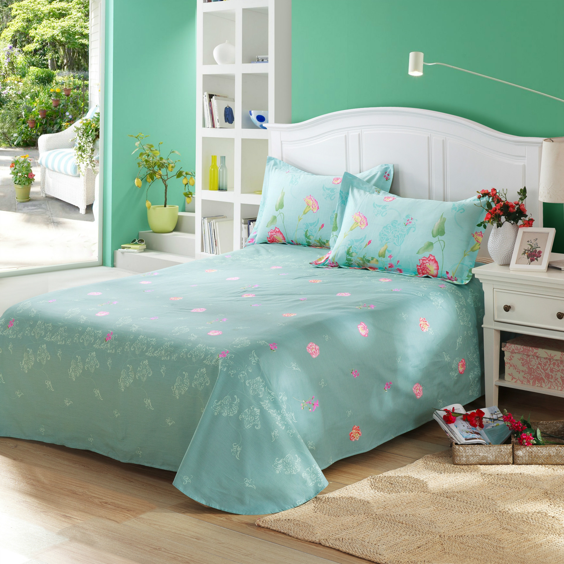 厂家直销全棉印花套件床单被套单件床上用品批发纯棉四件套跑江湖