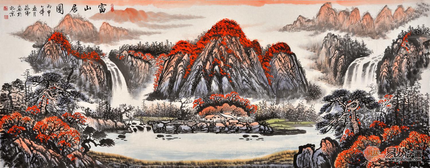 主人丁水主财禄,财源滚滚,流水潺潺,万条瀑水汇聚一起流入宝谭有聚财