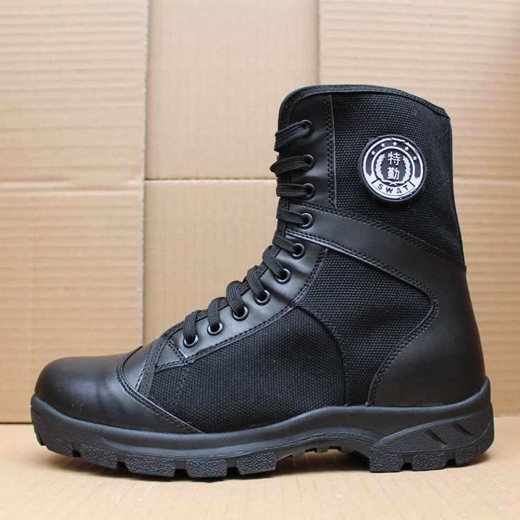 黑色高腰作训鞋陆战户外特勤训练棉鞋冬季高