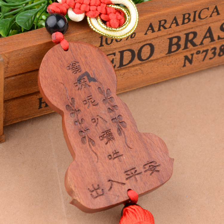 Zhonggong Craft Factory Supplies Rosewood Avalokitesvara Automobile Hanging Ornament Safe Trip Wooden Pendant