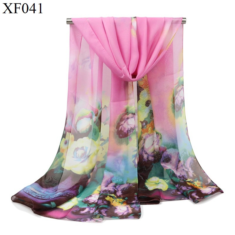 High Quality Chiffon Scarf Spring, Summer, Autumn and Winter Women's Oil Painting Scarf Printed Shawl Seaside Vacation Thin Beach Towel Scarf
