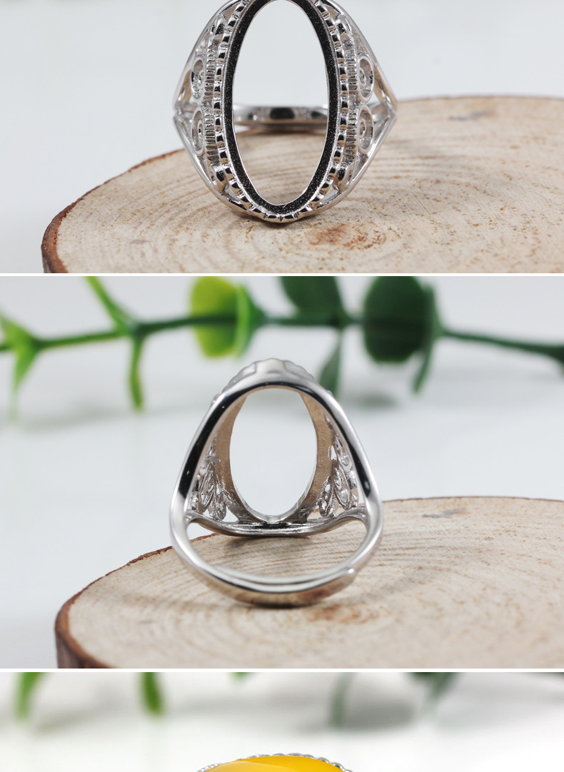 5*19 925银空托戒指托 925银戒托批发 diy银戒托女 工厂批发