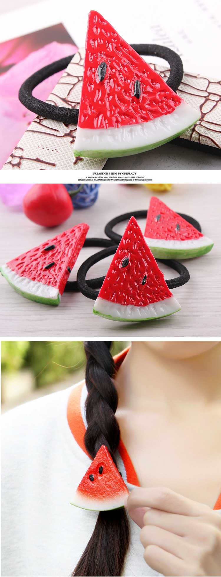 韩版头饰西瓜苹果柠檬发圈2015水果状皮