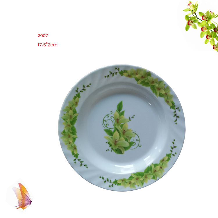 Melamine Tableware Customized Decals Exported to Southeast Asia Plastic Disc 7-Inch Melamine Dinnerware Plastic Corrugated Deep Disc