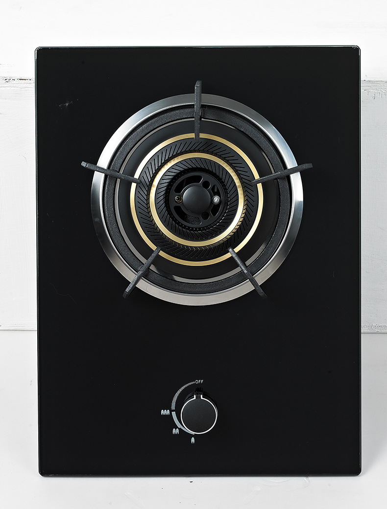 家用燃气单灶纯黑钢化玻璃易清洁简洁大方节