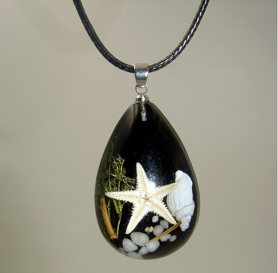 天然贝壳海螺海星吊坠挂件 人工琥珀饰品景区海边热销款支持混批