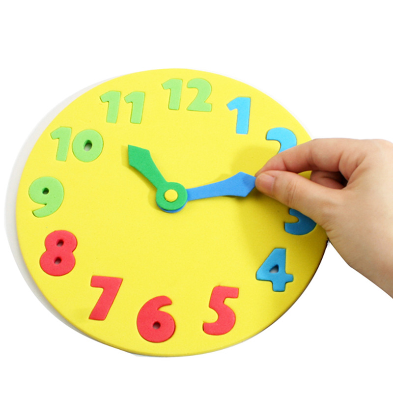 幼儿园教具diy美劳儿童早教创意手工材料拼装数字认知时钟批发