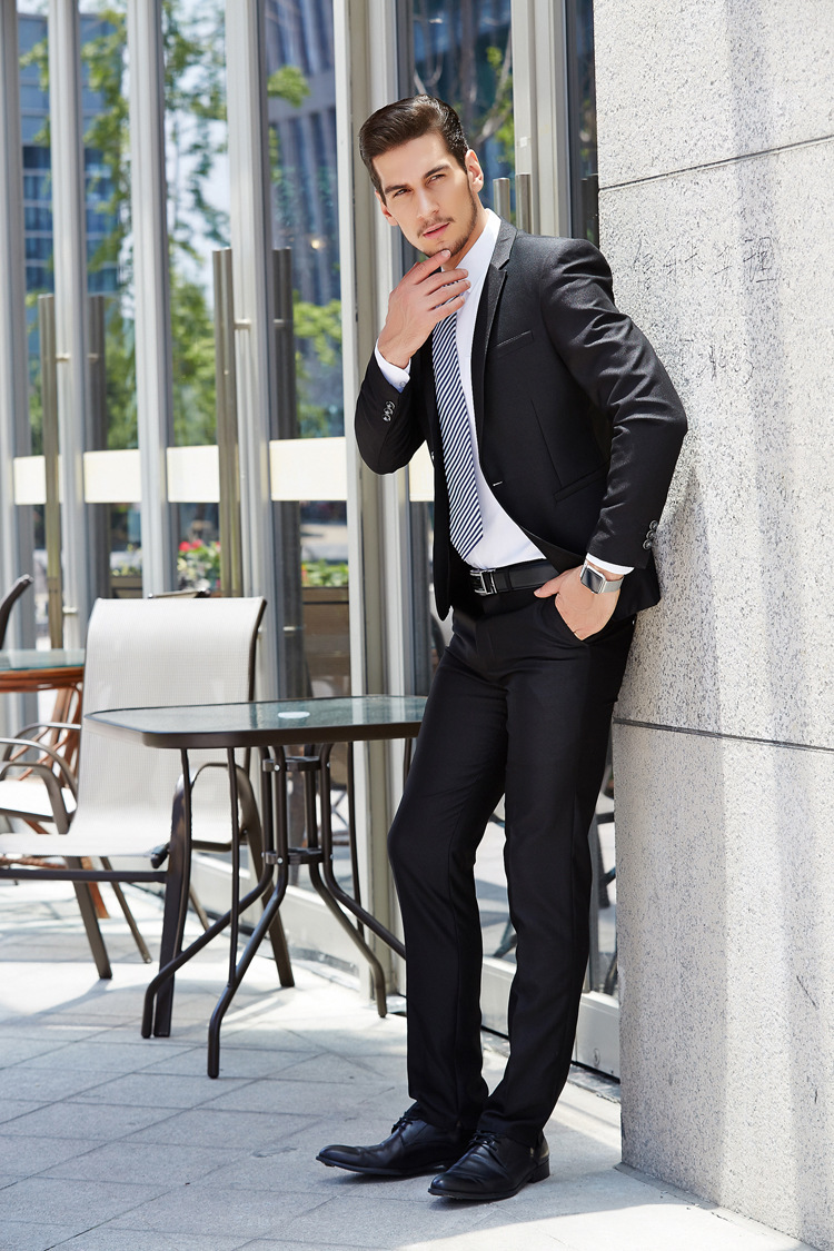 休闲商务西装 老板装 职业修身正套装 支