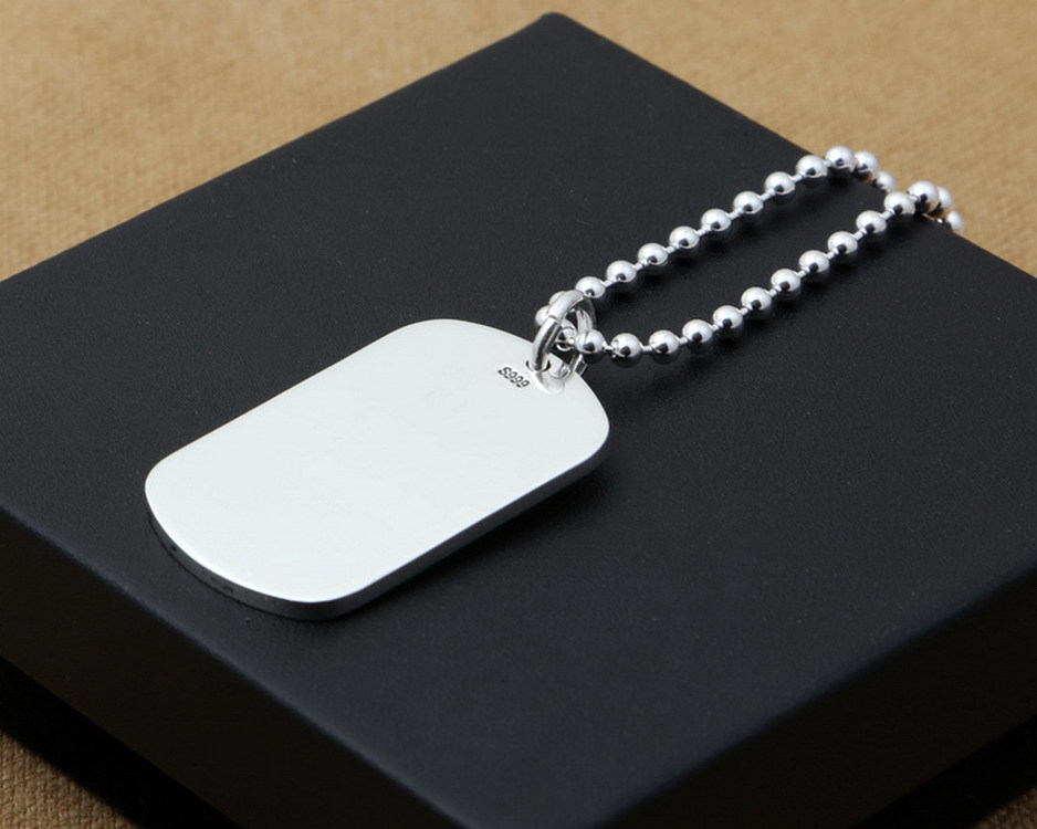 厂家纯银 999纯银军牌吊坠 光面银牌男士吊坠 吊牌私人刻图案