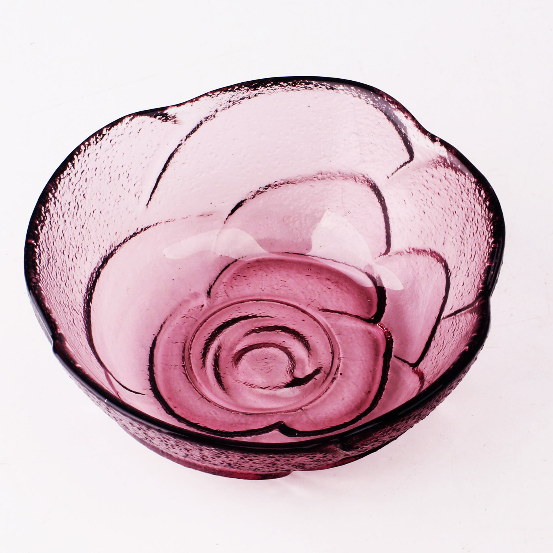 厂家现货创意个性紫色玫瑰花玻璃碗 情人节碗 小商品婚庆情侣碗