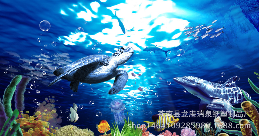 鱼缸背景画 背景画高清 水族箱 金鱼缸造景画 背景图鱼缸贴纸壁纸