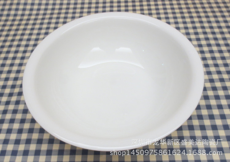 纯白色陶瓷大汤碗大面碗汤盆装饭大碗饭盆深碗饭店酒店餐具泡粉碗