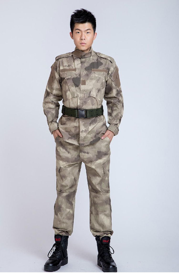 厂家定制黑色户外作训服纯棉普通长袖保安迷