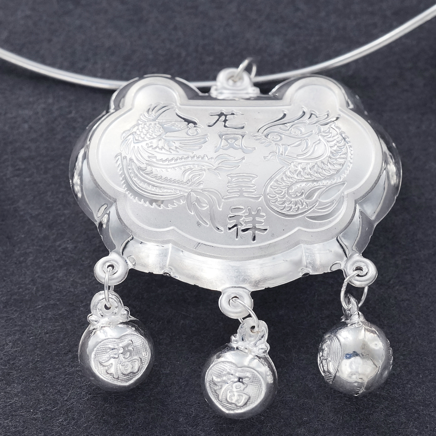 美来饰新款纯银s990项圈 纯银宝宝儿童婴儿四件套出生满月周岁纪