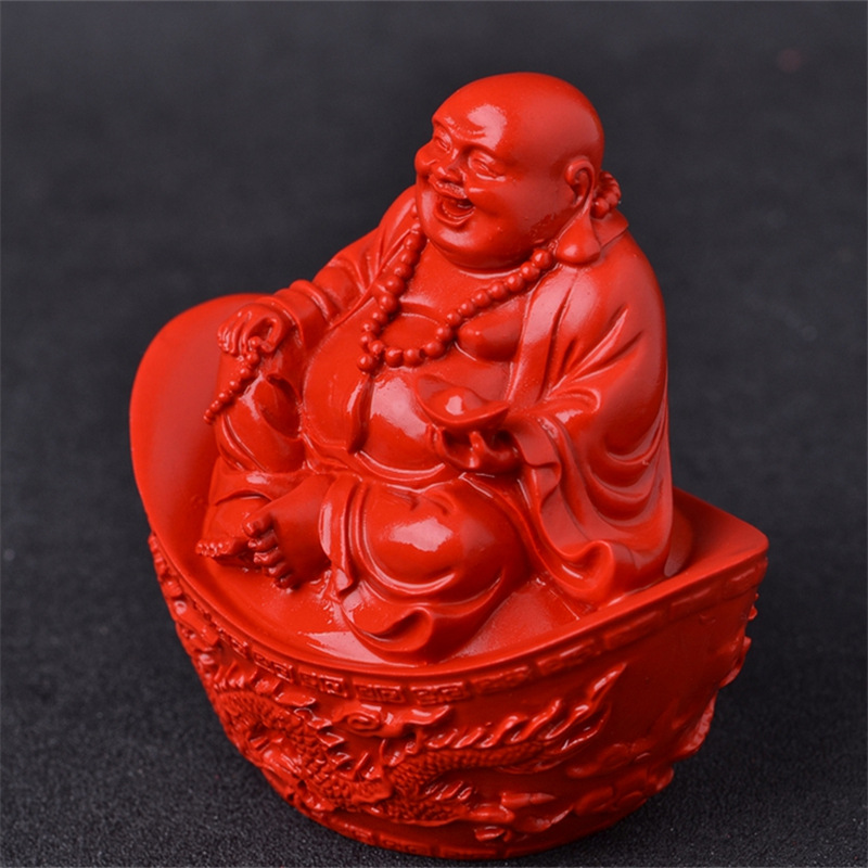 玉器工艺品 台湾天然朱砂雕刻元宝弥勒佛摆件吊坠车载辟 类别:佛像 摆