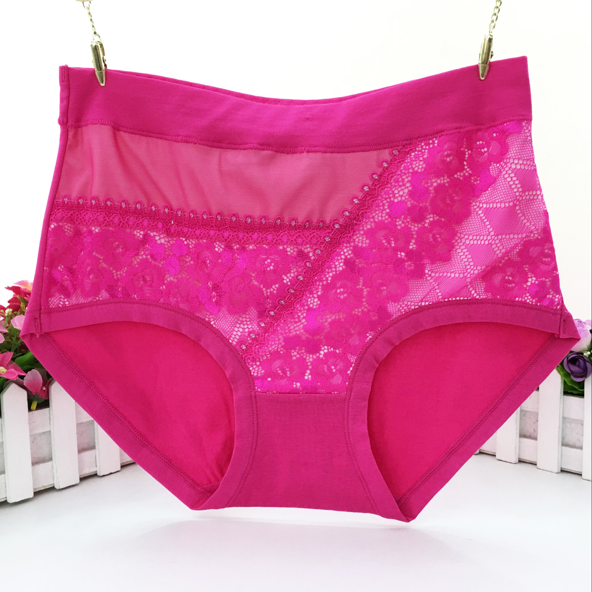 供应信息 内裤 高档女士纯棉三角内裤 中高腰大版有机棉蕾 款式:三角