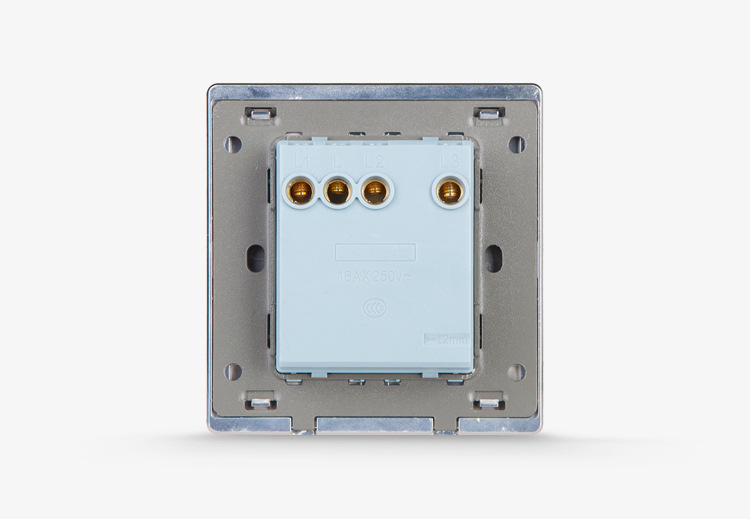 meezi 名基开关插座三开单控墙壁开关拉丝金三联三位单控.