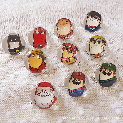 卡通小人歪脖时光宝石水晶玻璃徽章胸章胸针胸花饰品批发