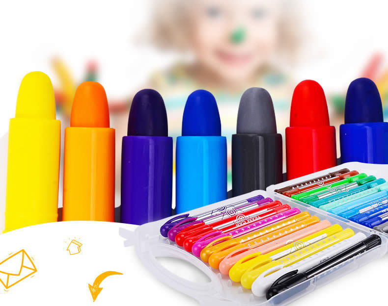 迪士尼12色丝滑炫彩棒儿童绘画水溶性油画棒 可水洗无毒儿童蜡笔