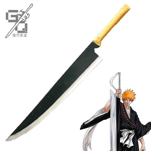 死神黑崎一护始解斩月道具刀 月牙天冲斩魂 pu橡胶动漫刀剑武器