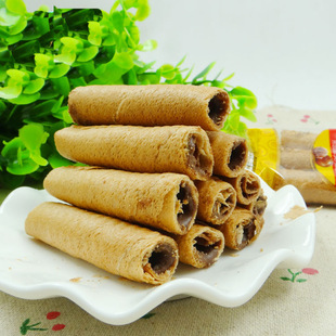 运生食品批发 真巧酱芯蛋卷牛奶味巧克力味休闲零食 手工糕点零食