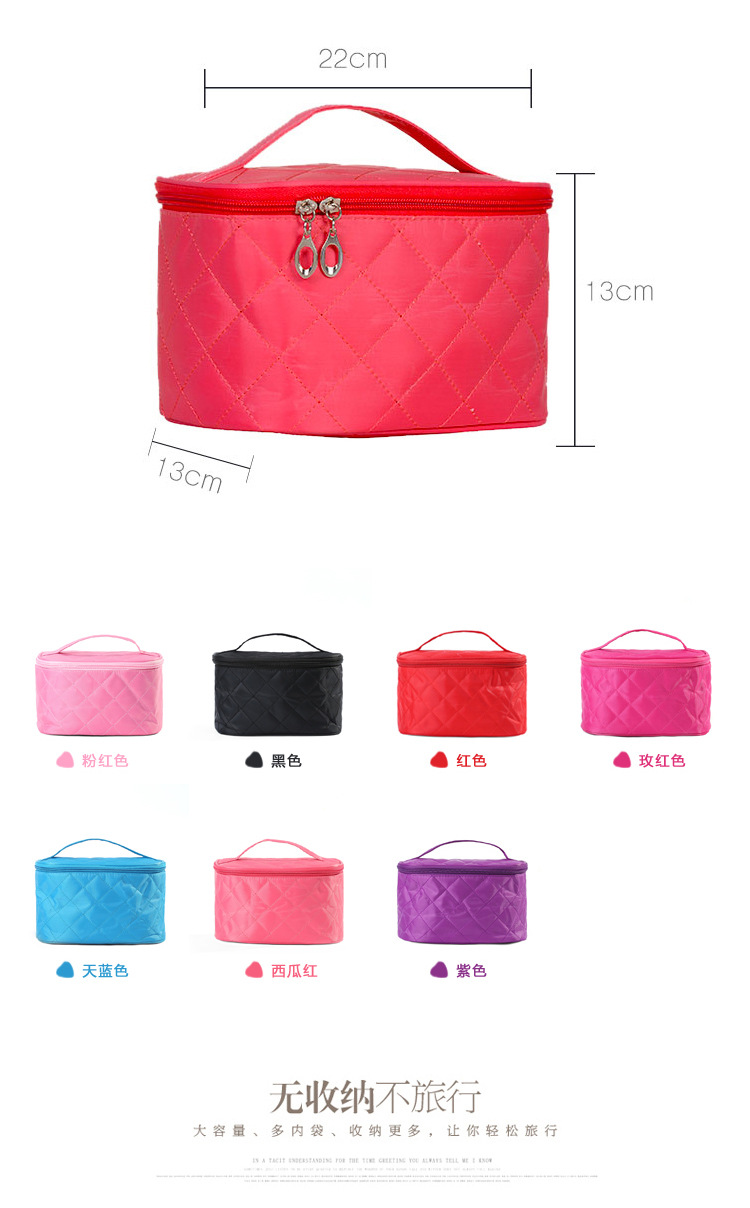 Portable Folding Nylon Rhombus Cosmetic Bag Waterproof Travel Solid Color Square Bag Wholesale Custom Wash Bag