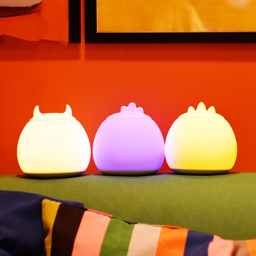 萌宠七彩多变硅胶灯 触控led减压拍拍小