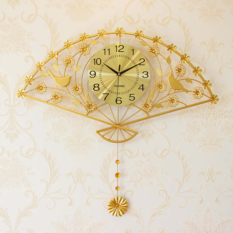 Wall Clock Modern Personality Simple Bedroom Noiseless Sitting Room Clock Fashion Decoration Quartz Clock Chinese Pocket Watch Wall-Mounted Clock