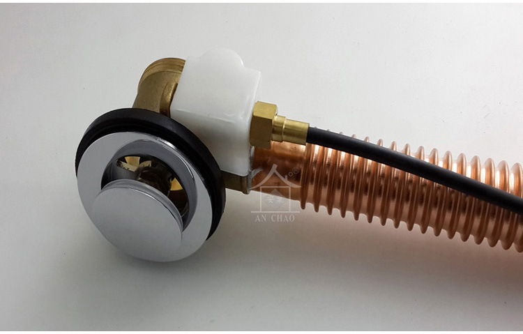 全铜浴缸下水器 双头浴缸排污排水器 旋转式浴缸配件8801