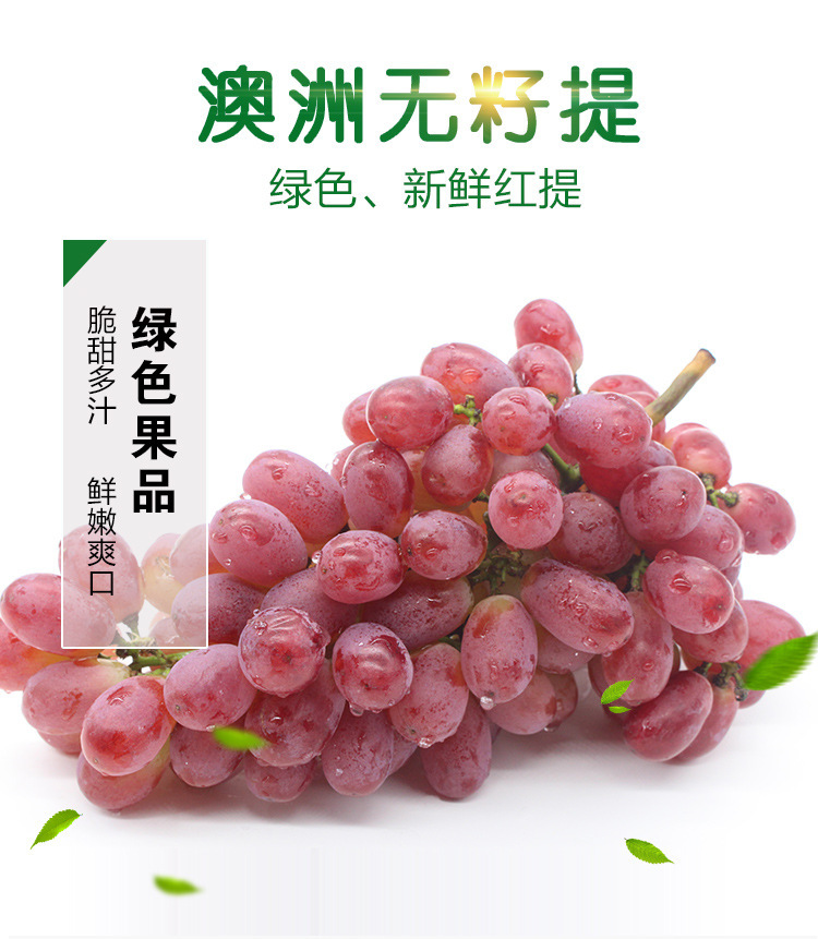 鲜果批发新鲜无籽提时令水果提子一级无籽红提9kg整箱装