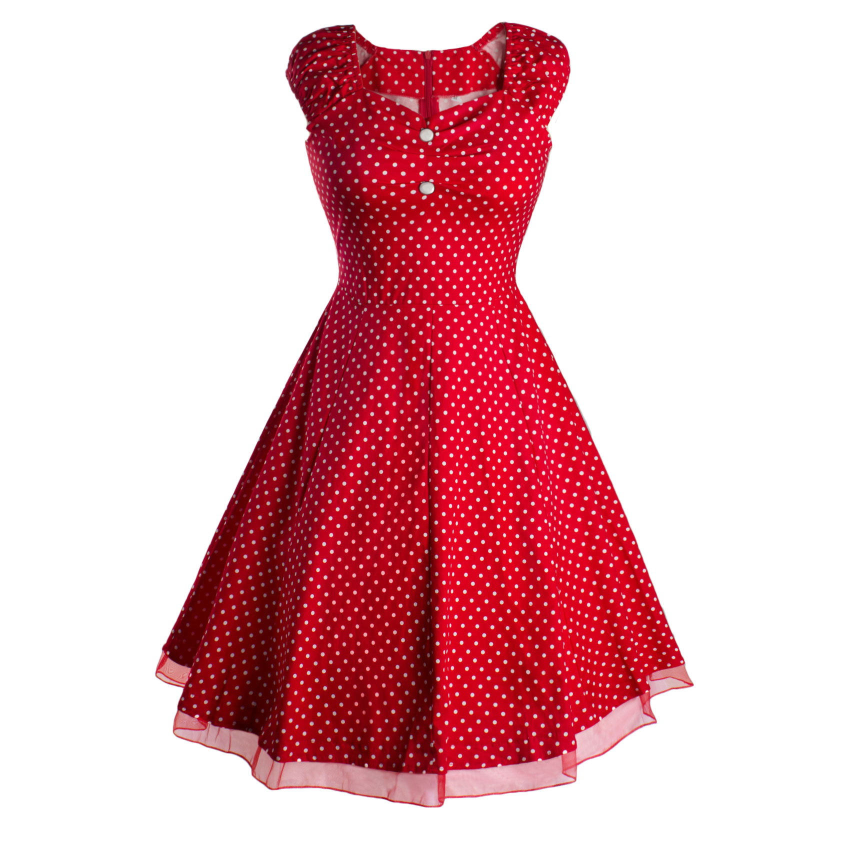 2018夏季速卖通 ebay 亚马逊热卖大摆蓬蓬裙赫本风复古波点连衣裙