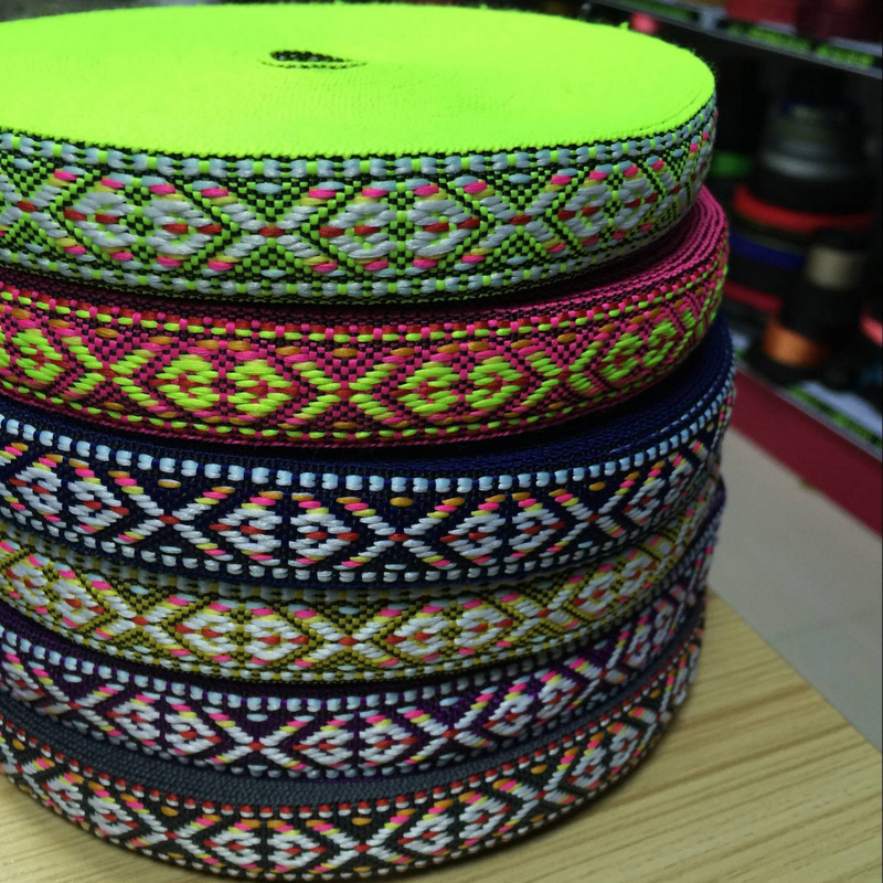 厂家批发定制 全棉提花织带 民族风提花涤纶织带 精品花边带