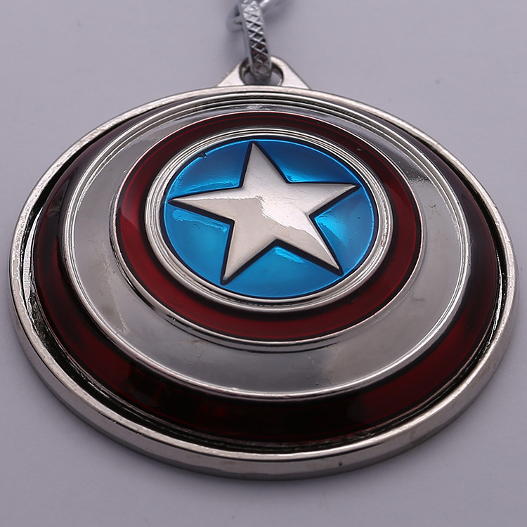厂家直销 复仇者联盟电影周边 美国队长 盾牌可360度旋转 钥匙扣