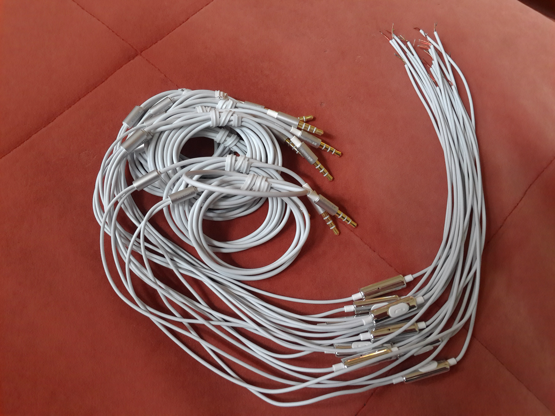 海梵mtr350高档带咪电镀diy线材半成品耳机线材耳机金属音频线