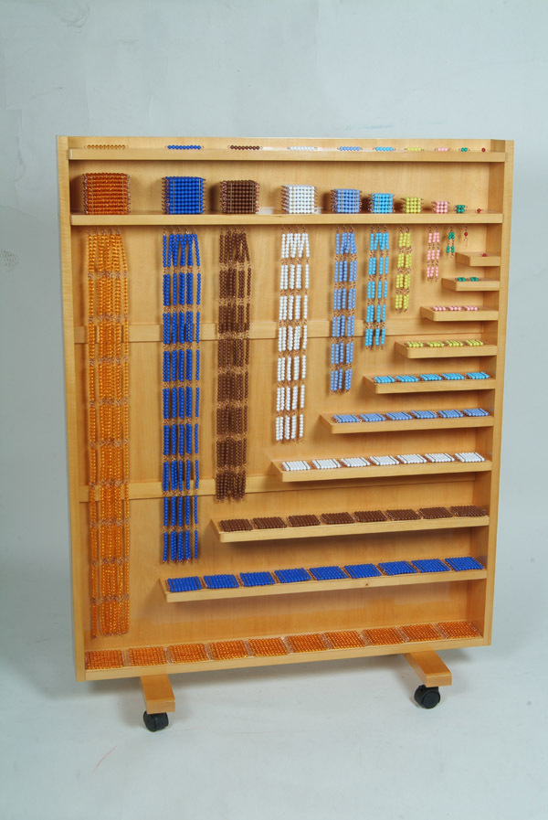 厂家直销 蒙台梭利教具 蒙氏数学教育大珠架带珠子套装婴幼儿教具