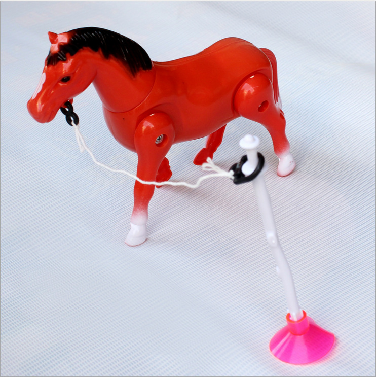电动玩具马 绕桩走路红黑马 电动斑马 电动马 塑料玩具 电动走路
