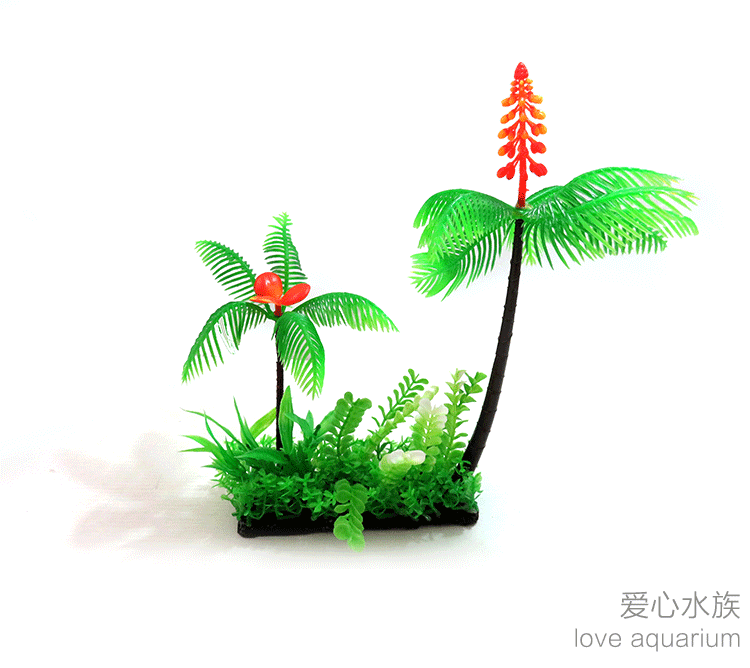 仿真水草水族鱼缸造景假花草装饰工艺品椰子树a款