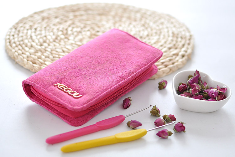 潮州可钩牌 高档钩针针包 彩色软柄不锈钢 可钩 钩针量大价格另议