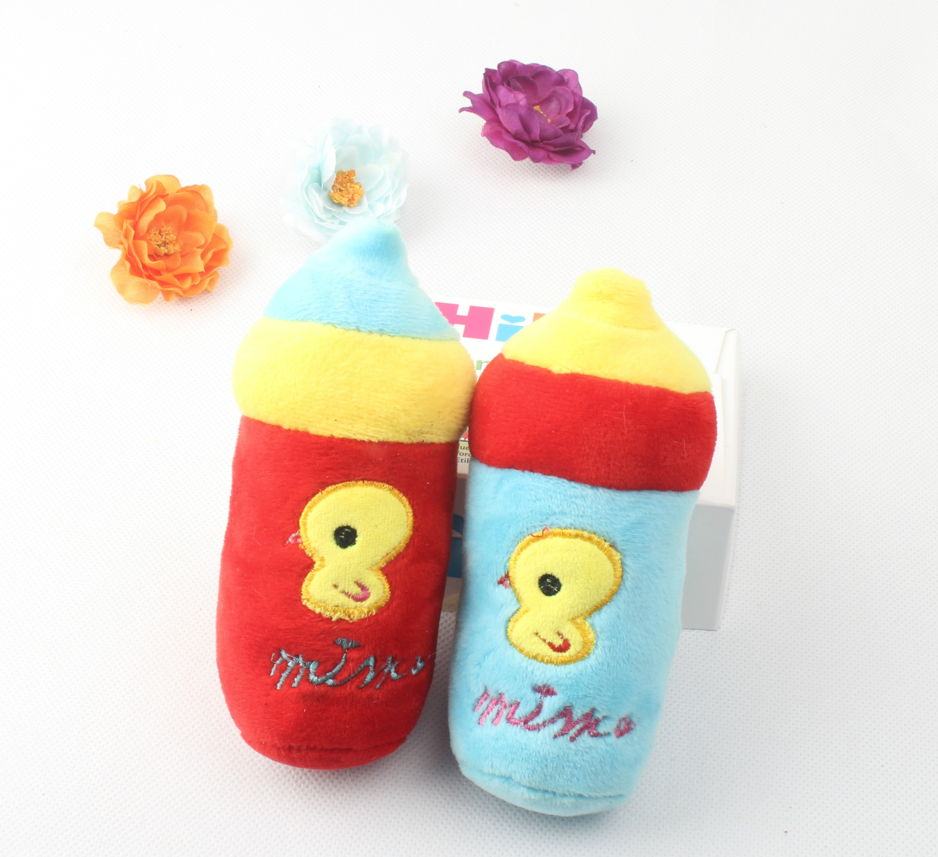 厂家直销 可爱小奶瓶 宠物毛绒玩具 bb器玩具 幼犬玩具 狗玩具