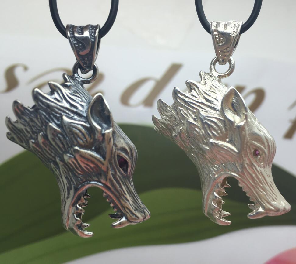 s925纯银狼牙套吴京同款镶钻狼牙包银牙套藏獒牙护牙防裂项坠吊坠