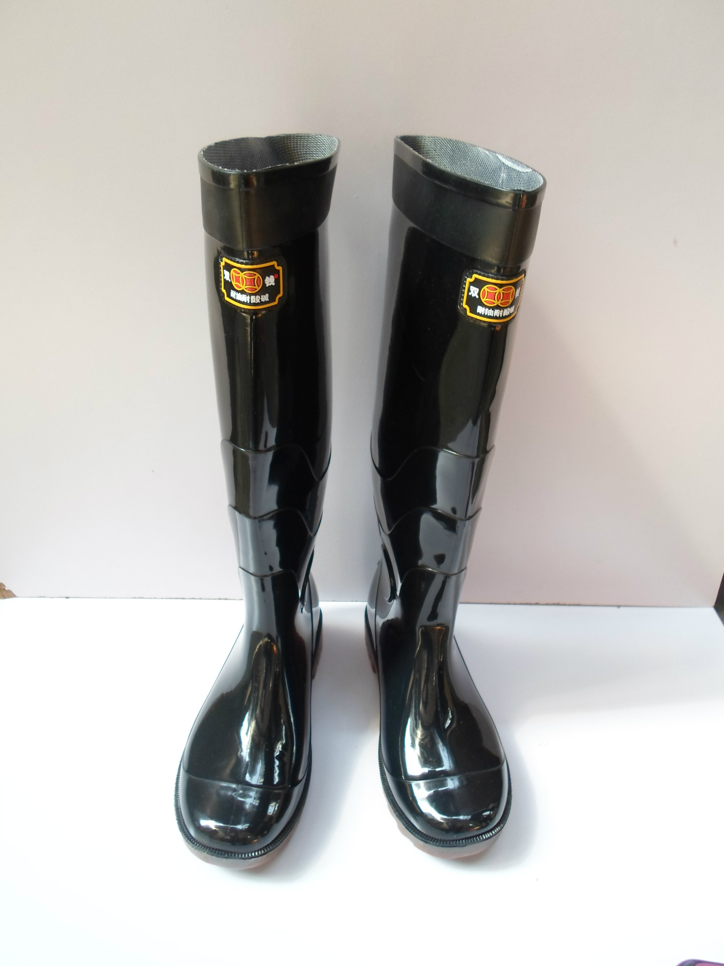 新款上海双钱雨鞋 45cm高帮雨鞋 pvc雨鞋 全新料加厚牛筋底雨鞋