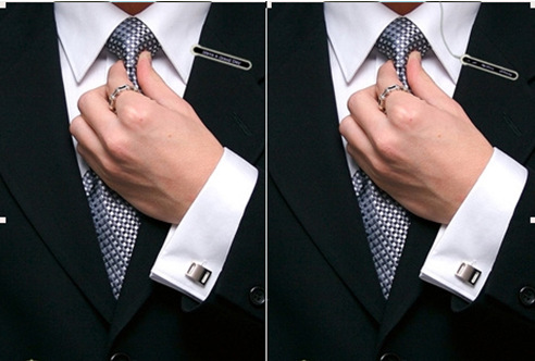 领带夹子夹的位置图片