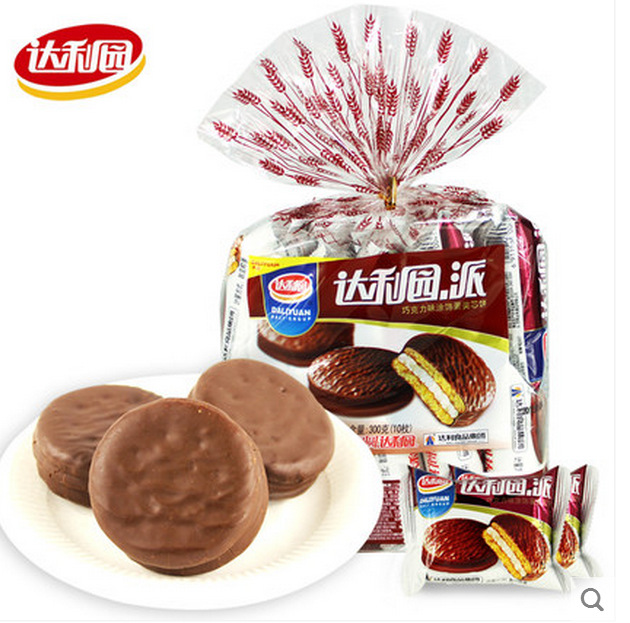 达利园巧克力派 300g/袋 涂层蛋类芯-饼干类