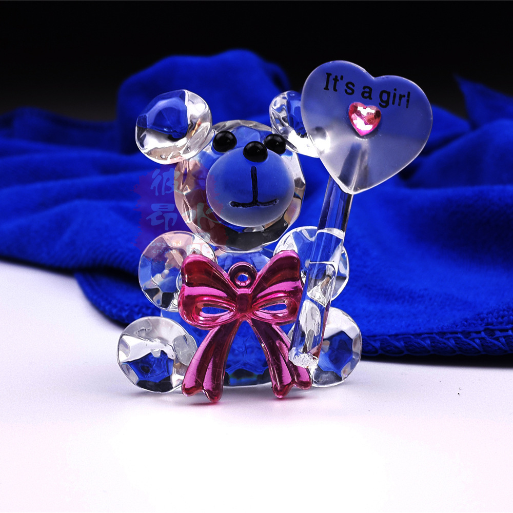 水晶工艺品创意卡通水晶小熊桌面摆件家居婚庆工艺品 装饰品批发