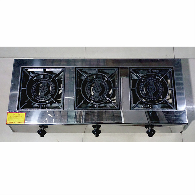 煲仔炉三眼头液化气天然气商用台式灶饭店酒店批发节能燃气不锈钢