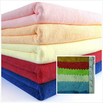 大量现货毛巾布布料超细纤维毛巾布 单面全涤提花 针织素色毛巾布